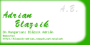adrian blazsik business card